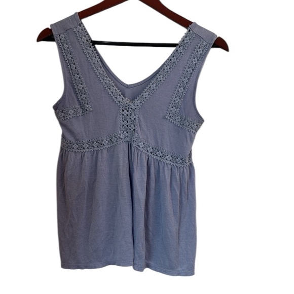 Mudd Tops - Mudd Y2K Blue Sleeveless Lace Trim Top Sz S